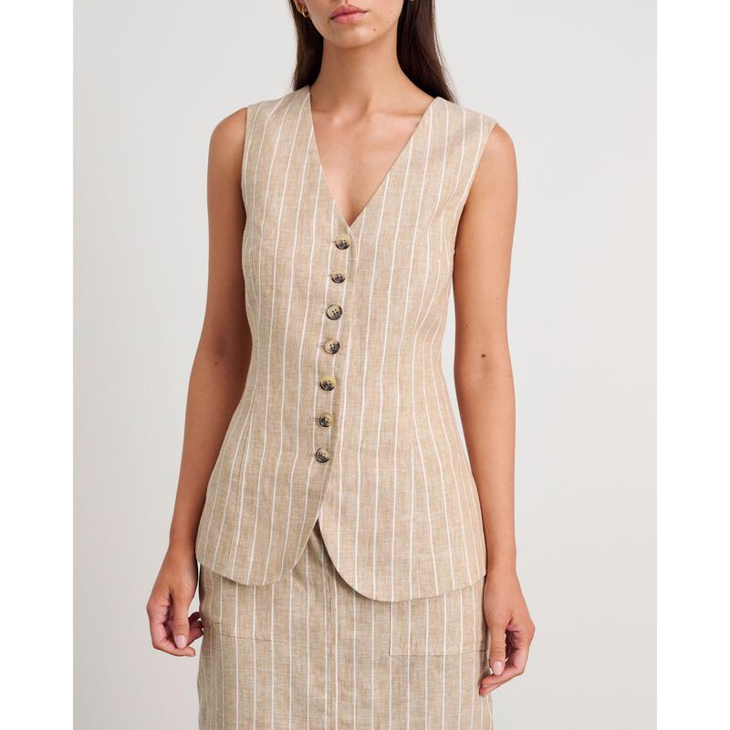 JAG Kayla Stripe Linen Vest image number 2